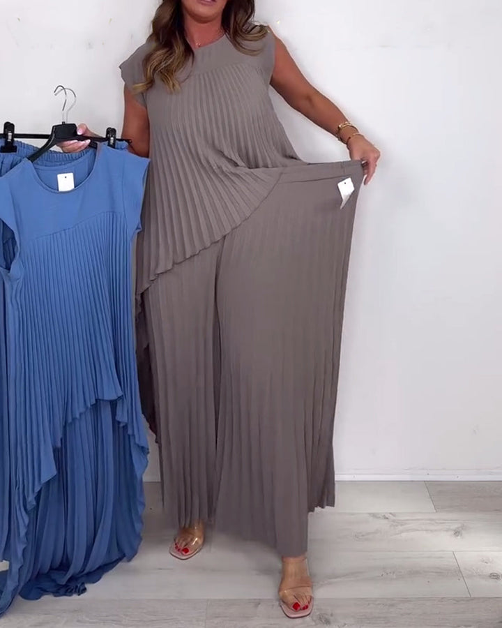 Costume Tendance Style Urbain Couleur Unie Deux Pièces