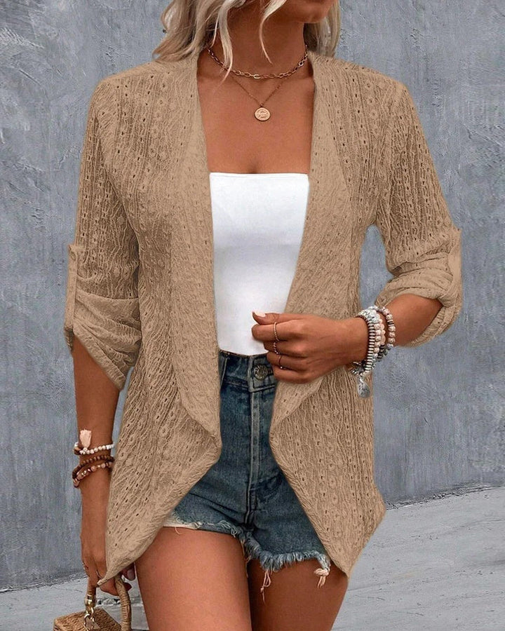 Cardigan élégant de couleur unie simple