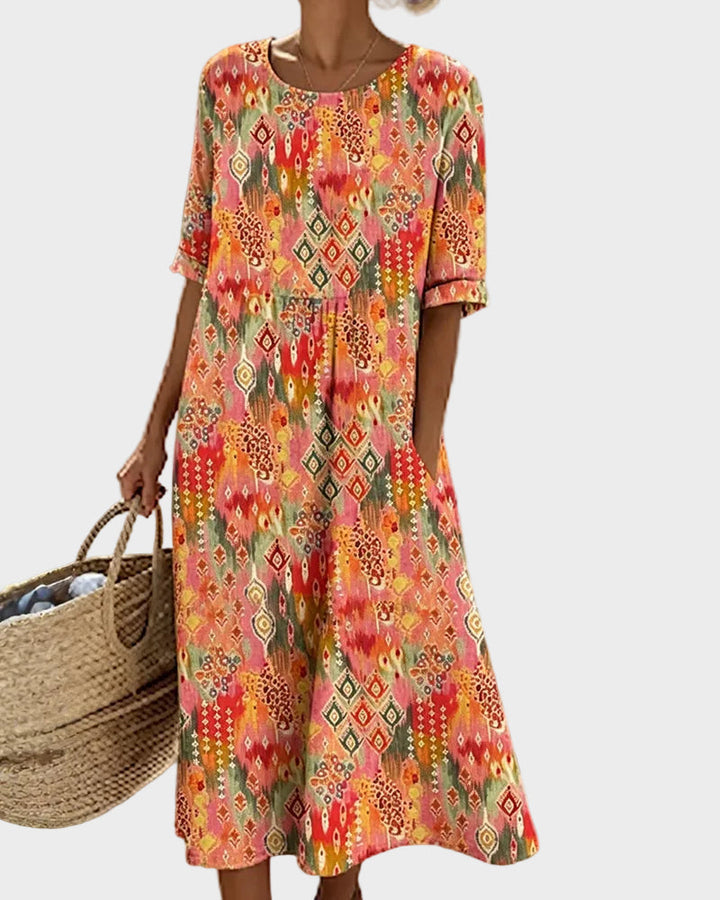 Inès | Robe midi fluide et légère à fleurs