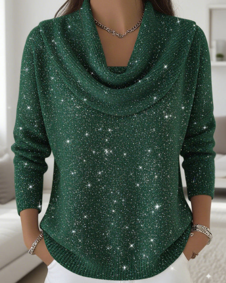 Pull À Col Montant Orné De Paillettes