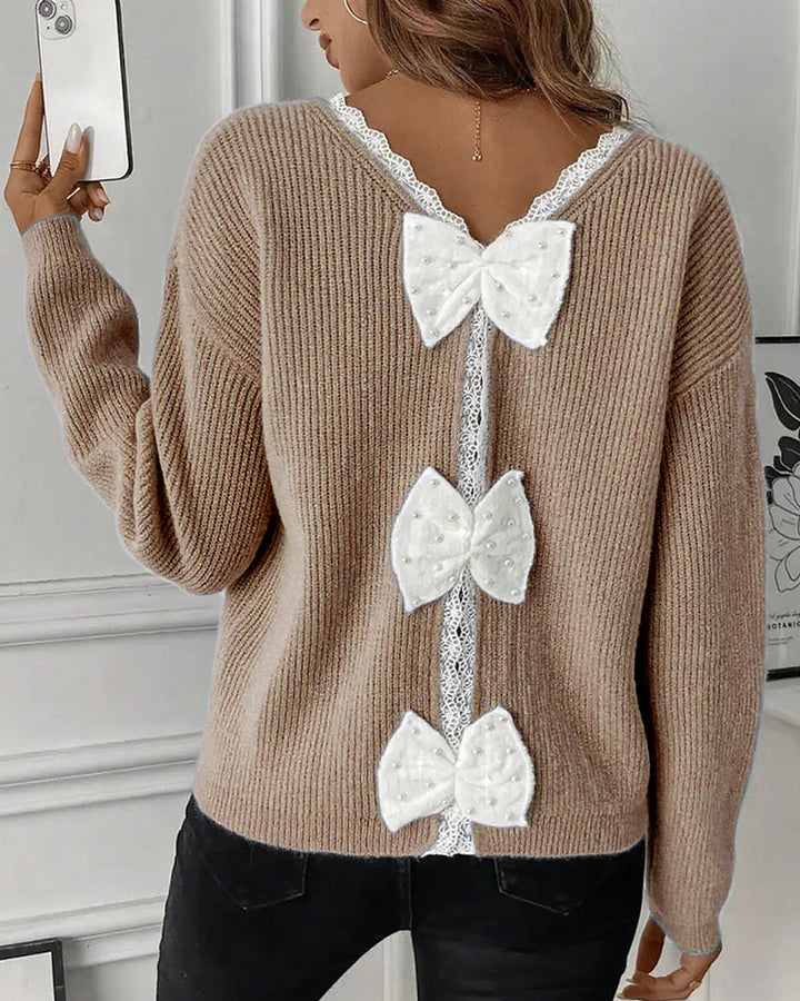 Pull Manches Longues Nœud Dans Le Dos