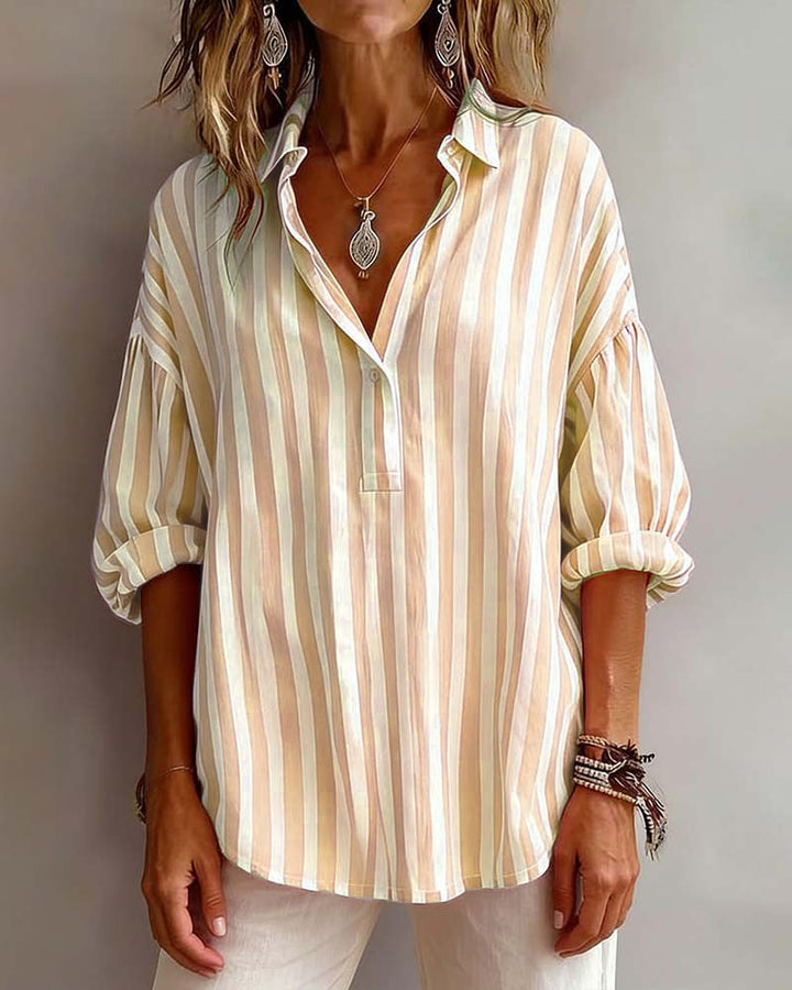 Blouse Rayée Ample À Col