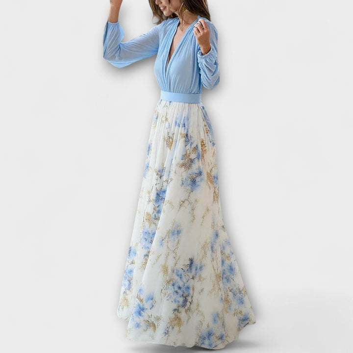 Camille | Robe maxi fleurie scintillante