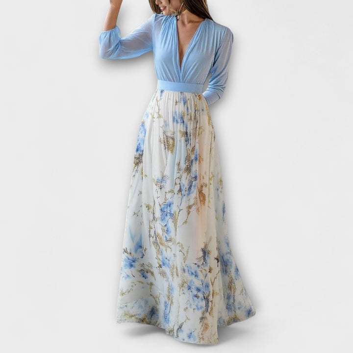 Camille | Robe maxi fleurie scintillante