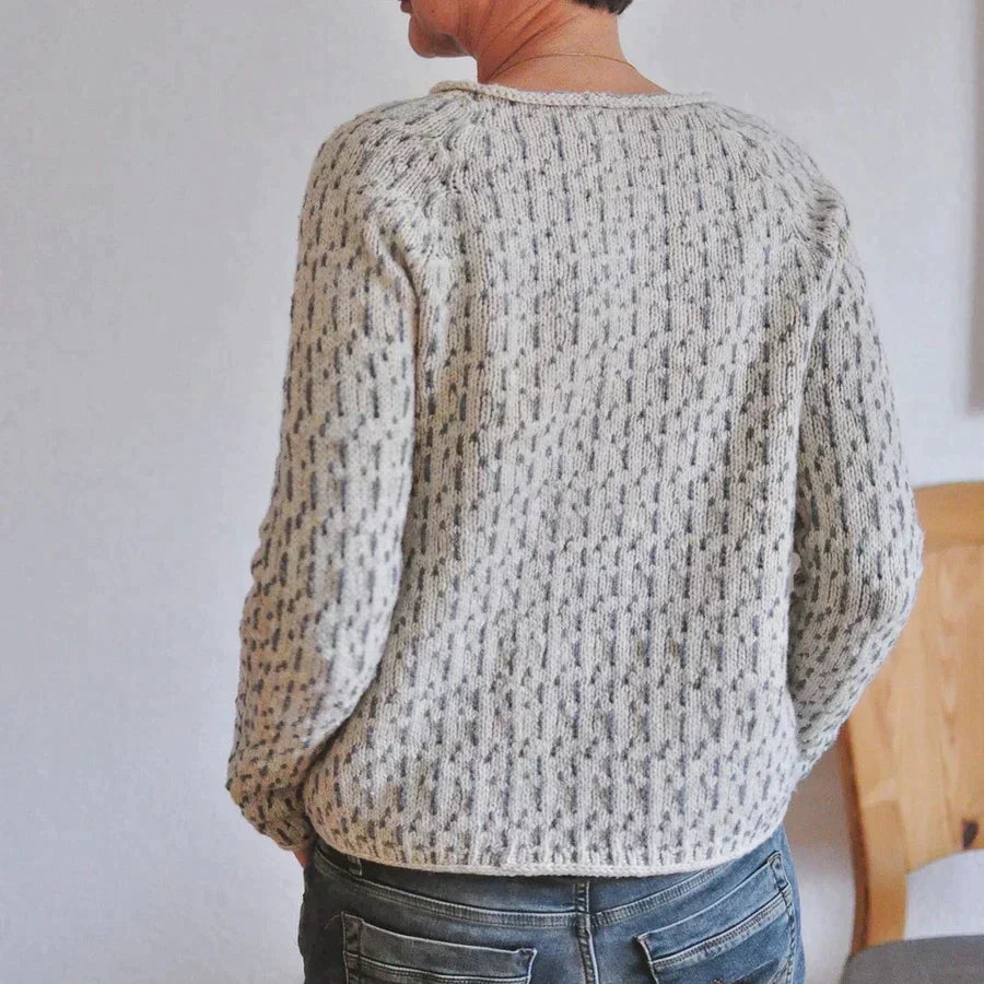 Liesbeth | Pull en maille gris élégant à manches longues pour femme