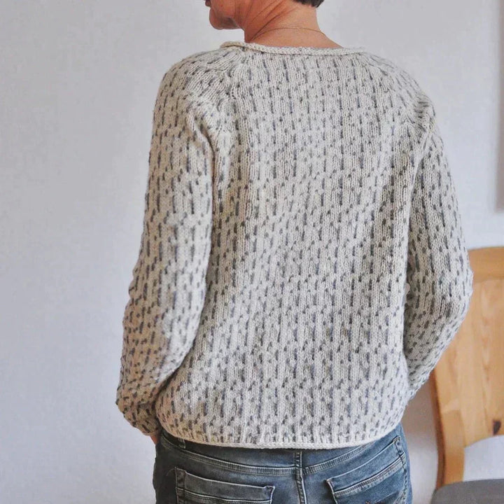Liesbeth | Pull en maille gris élégant à manches longues pour femme