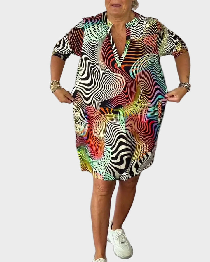 Manon | Robe colorée avec décolleté en V
