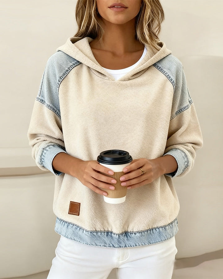 Sweat À Capuche À Manches Longues Avec Poche Contrastée