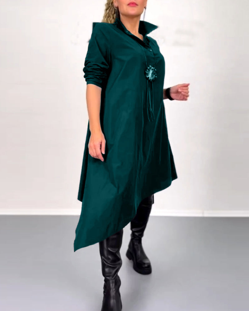 Robe décontractée irrégulière de couleur unie