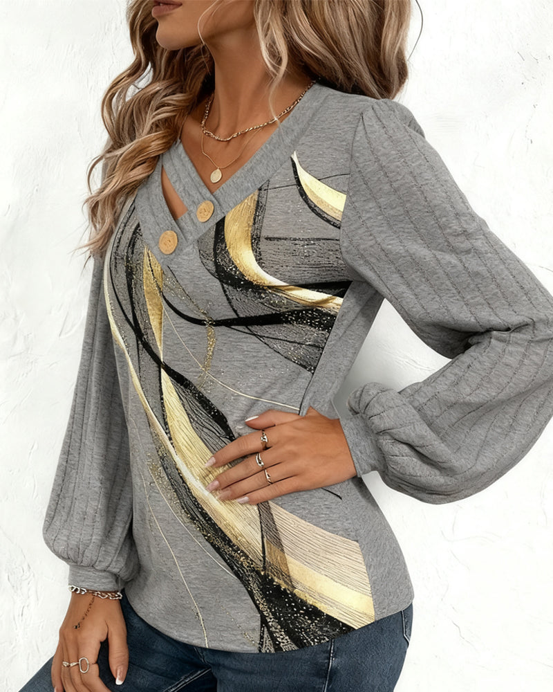 Haut À Manches Lanterne À Rayures