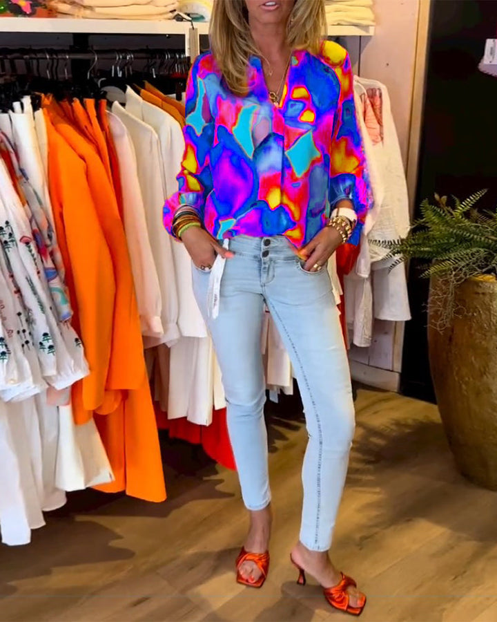Chemises à manches longues et style décontracté coloré