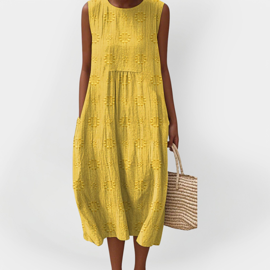Robe sans manches en coton élégante avec poches