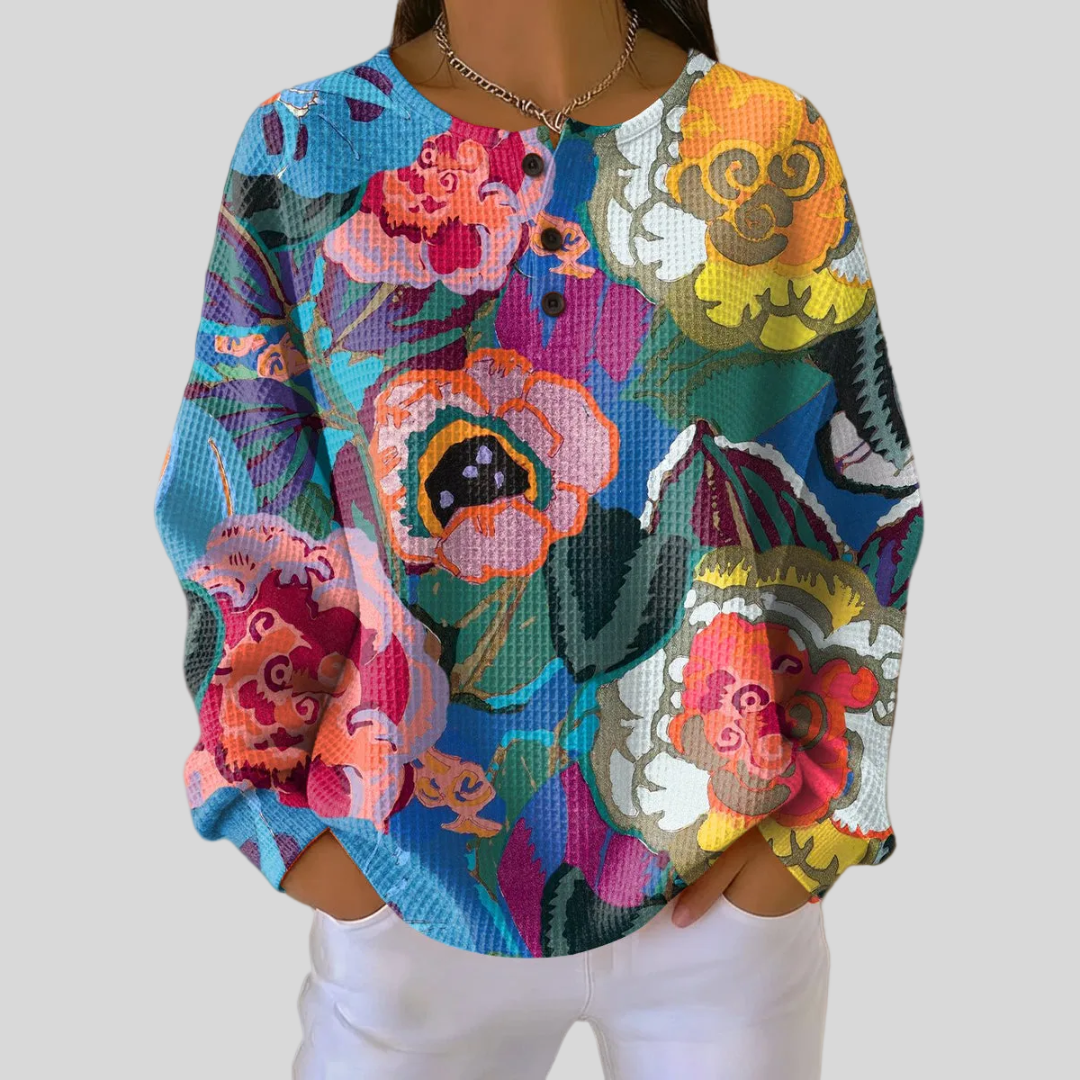 Camille | Pullover Fleuri Gaufré