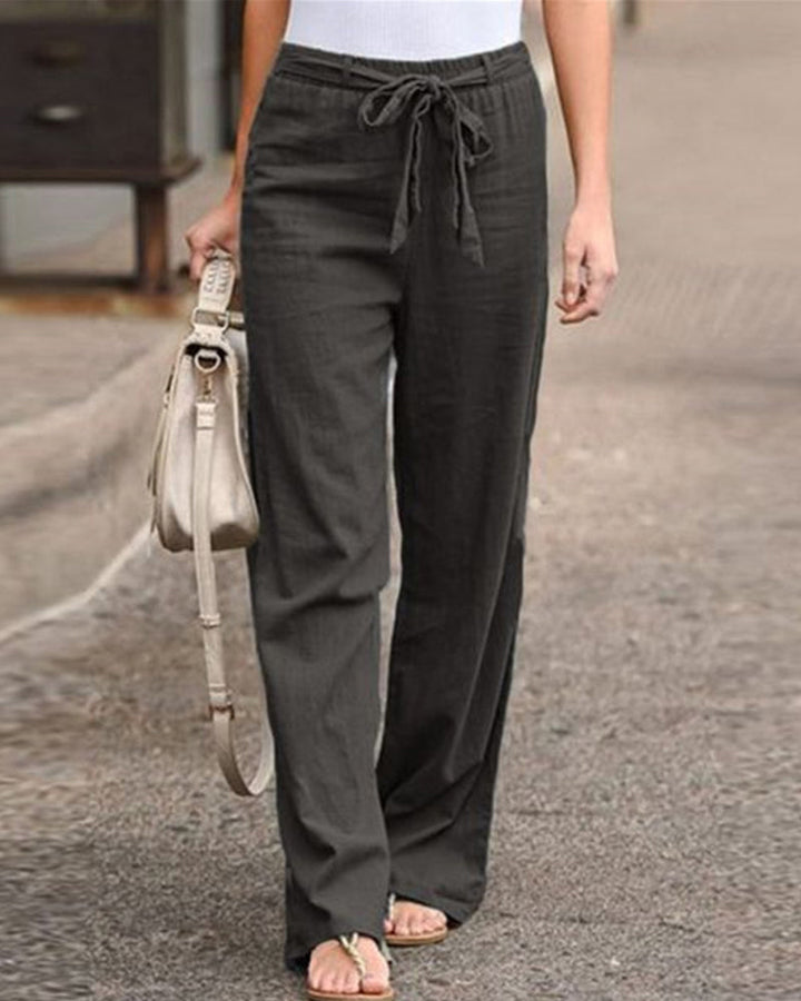 Pantalon à jambes droites et taille élastique