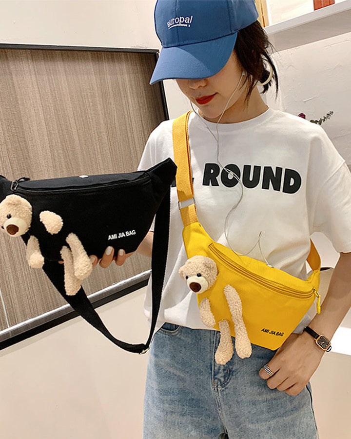 Sac à bandoulière en forme d'ours en peluche