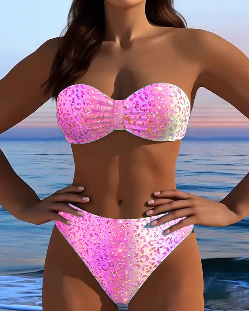 Bikini Imprimé Léopard Bandeau