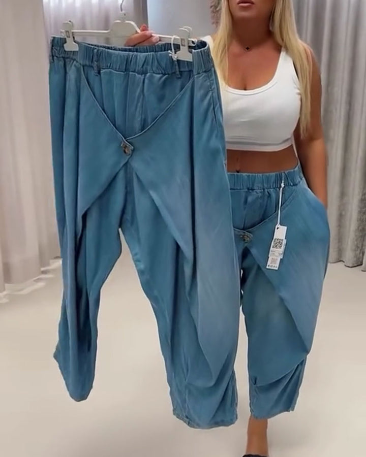 Pantalon Au Design Tendance En Forme De Lanterne