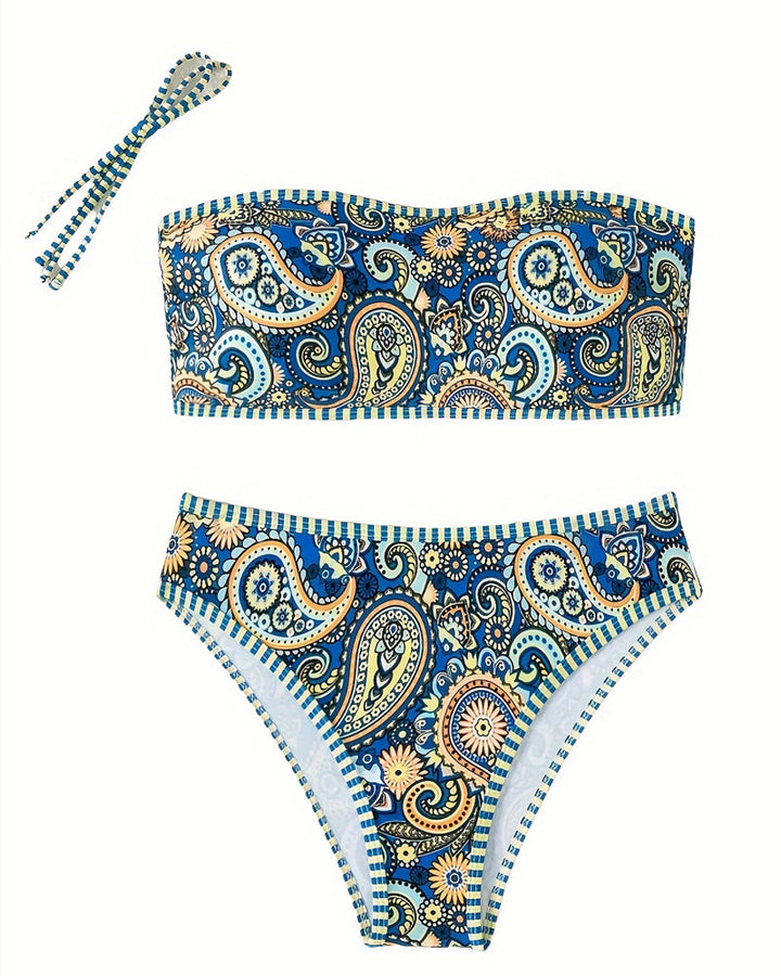 Maillot de bain Deux Pièces Imprimé Style Ethnique