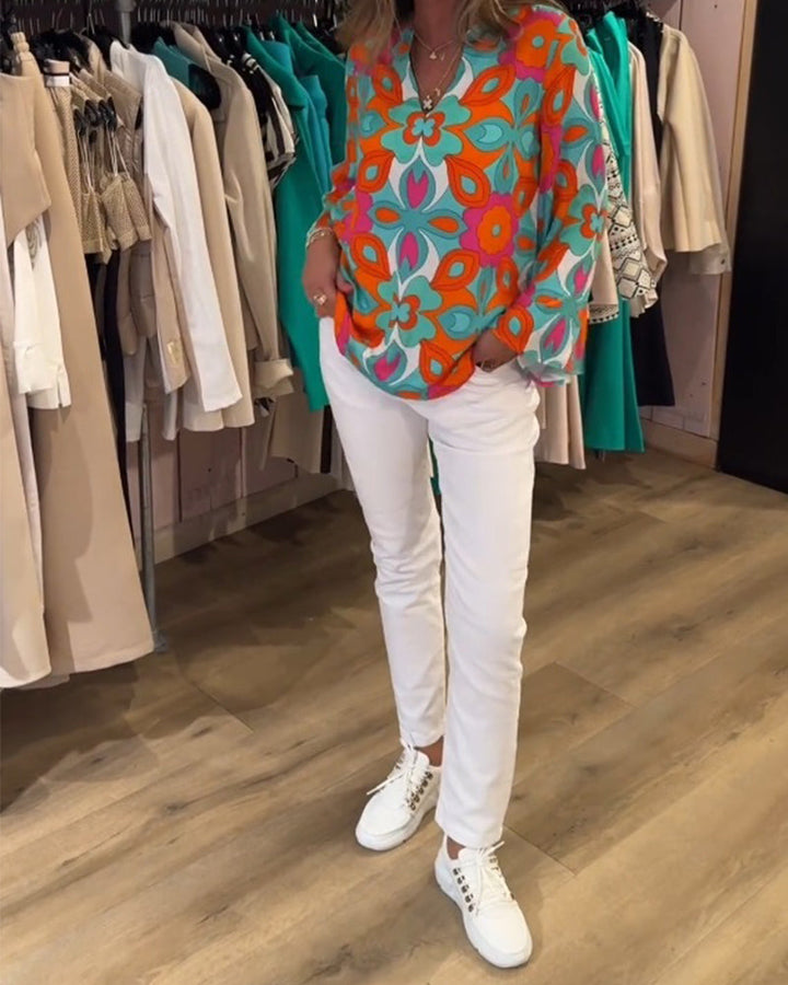 Blouse imprimée ample et polyvalente