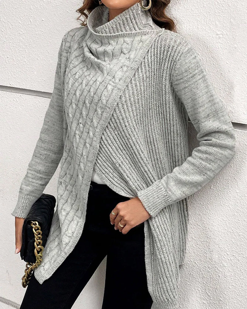 Pull décontracté de couleur unie fendu