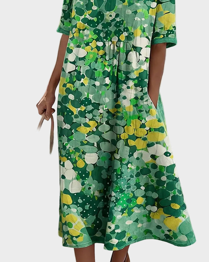 Élise | Robe midi fluide et légère à motif floral