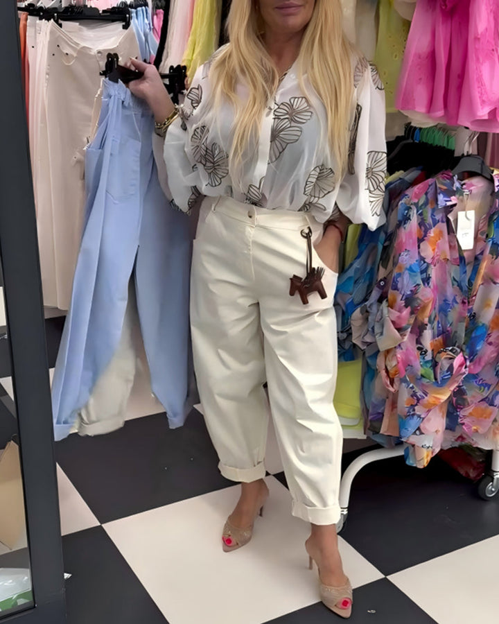 Pantalon Mode Taille Élastique Décontracté