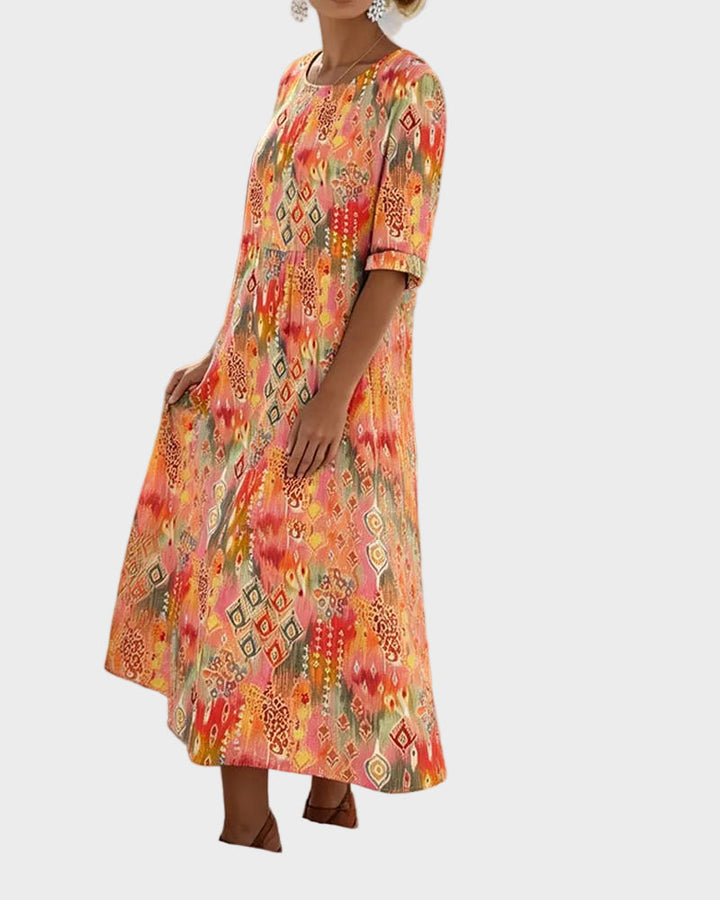Inès | Robe midi fluide et légère à fleurs