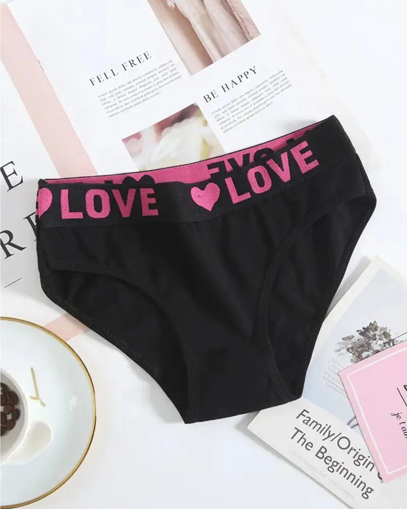 Culotte Imprimé Cœur Taille Basse