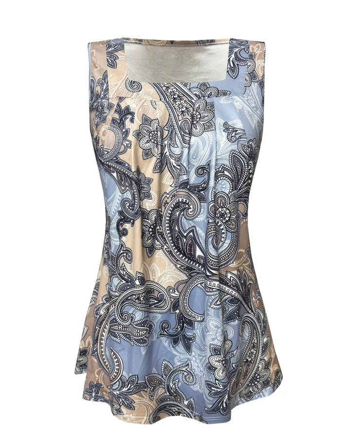 Débardeur Large Col Paisley Imprimé