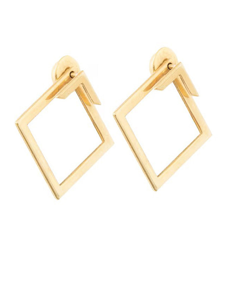 Boucles d'oreilles simples et élégantes en forme de diamant