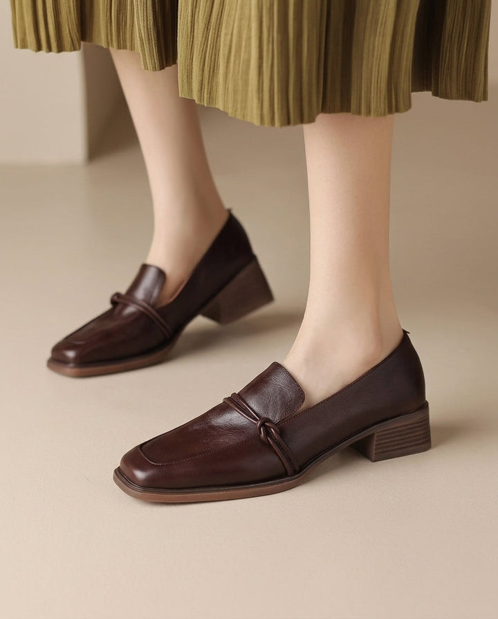 Audrey - Mocassins femme à talon bloc confort