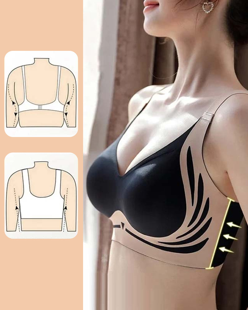 Soutien-gorge push-up sans armatures liftant anti-relâchement