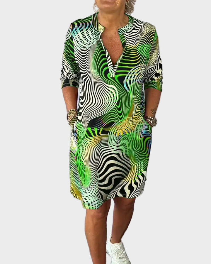 Manon | Robe colorée avec décolleté en V