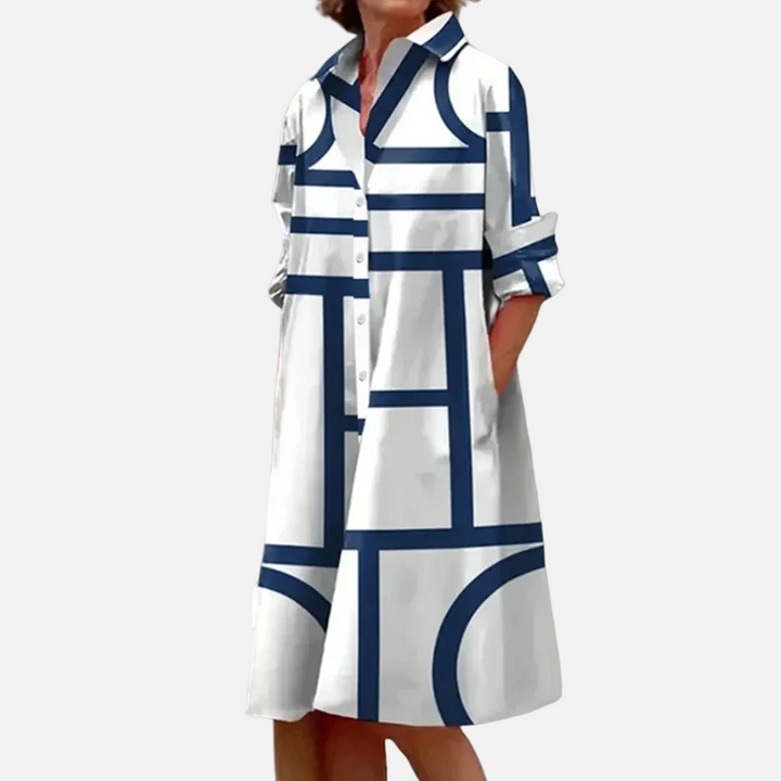 Robe midi à motif géométrique