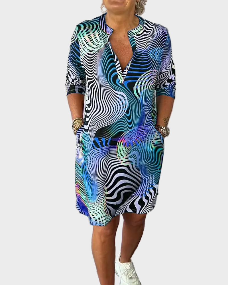 Manon | Robe colorée avec décolleté en V