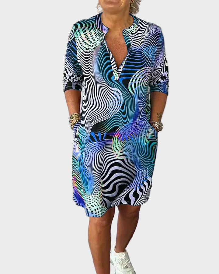 Manon | Robe colorée avec décolleté en V