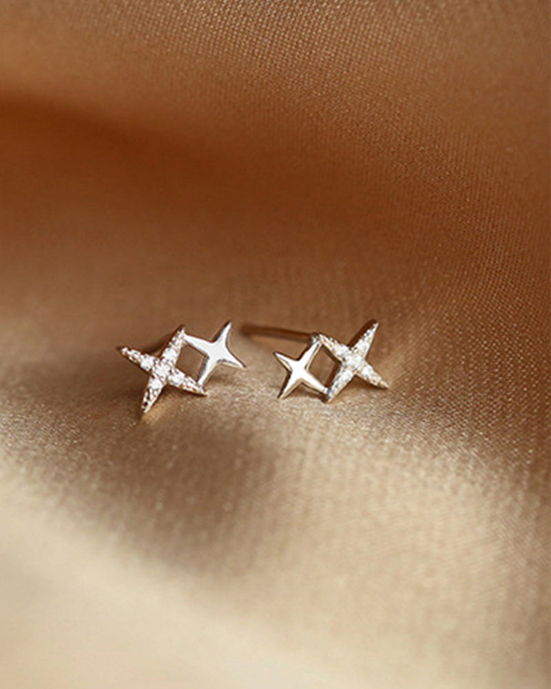 Boucles d'oreilles étoile en argent massif