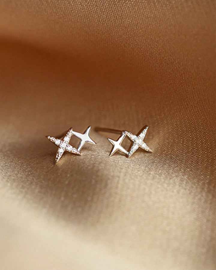 Boucles d'oreilles étoile en argent massif