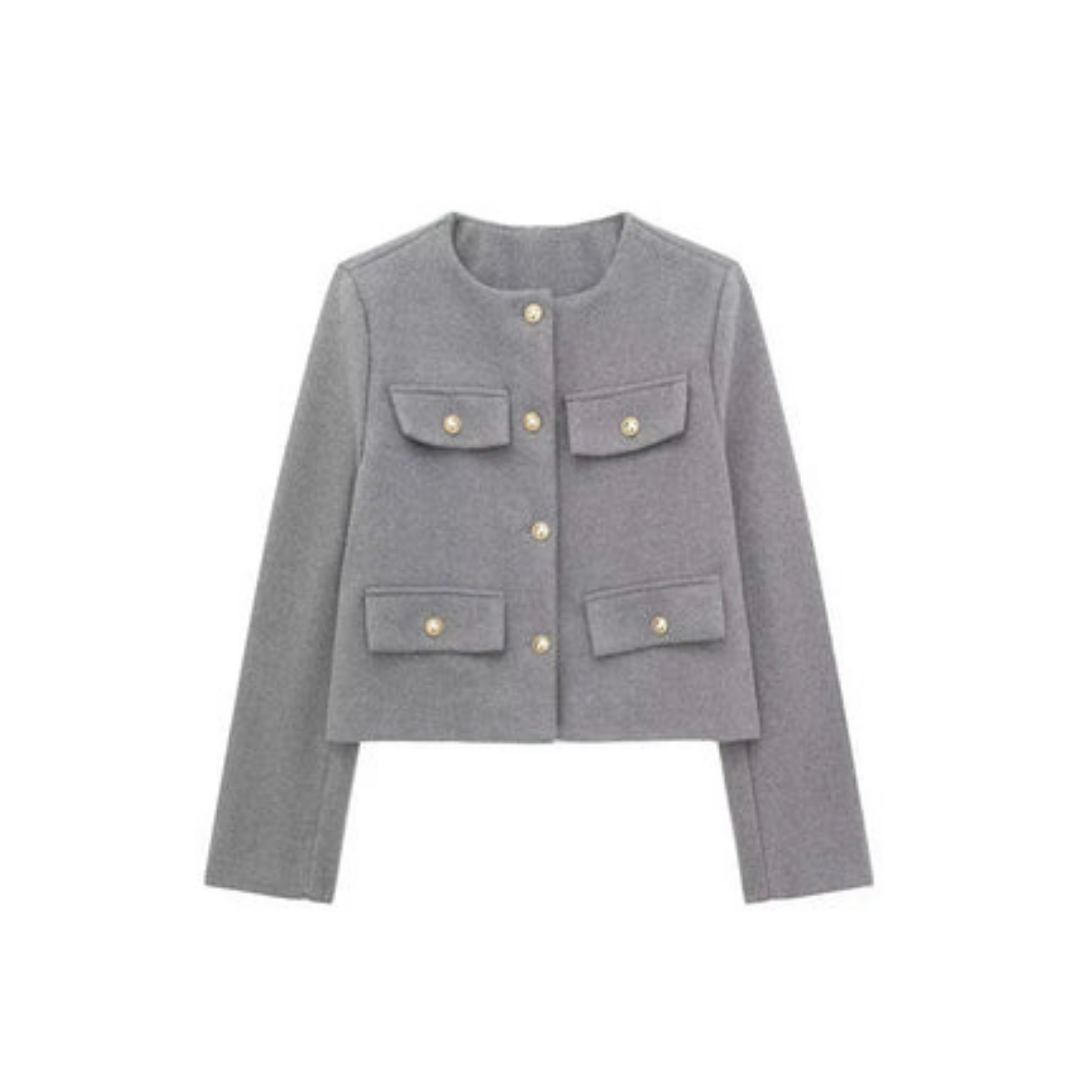Florine | Veste vintage boutonnée à manches longues pour femme