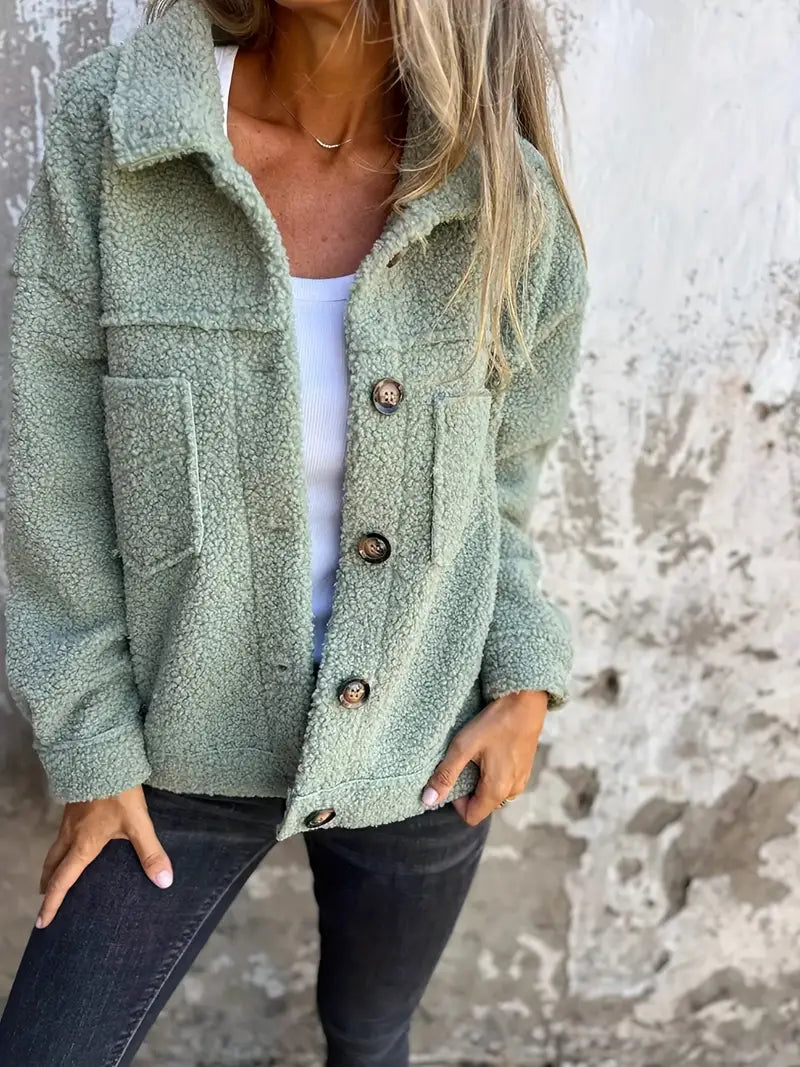Yasmine | Manteau d’hiver en peluche à manches longues pour femme