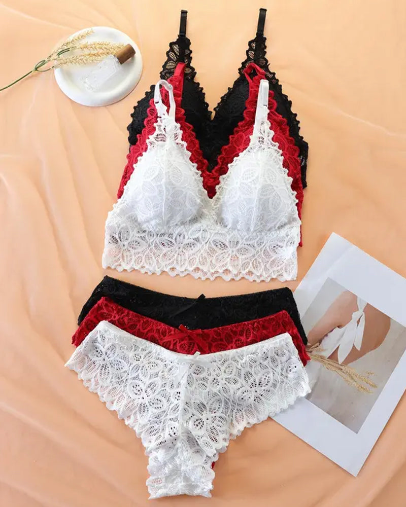 Ensemble De Sous-Vêtements Femme Dentelle Romantique