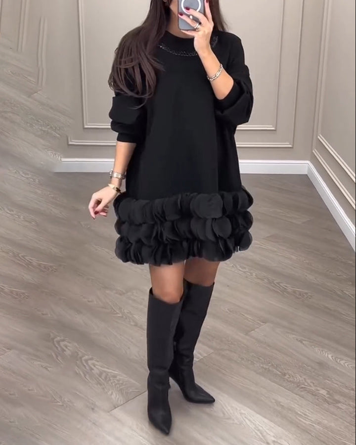 Robe élégante avec pétales patchwork