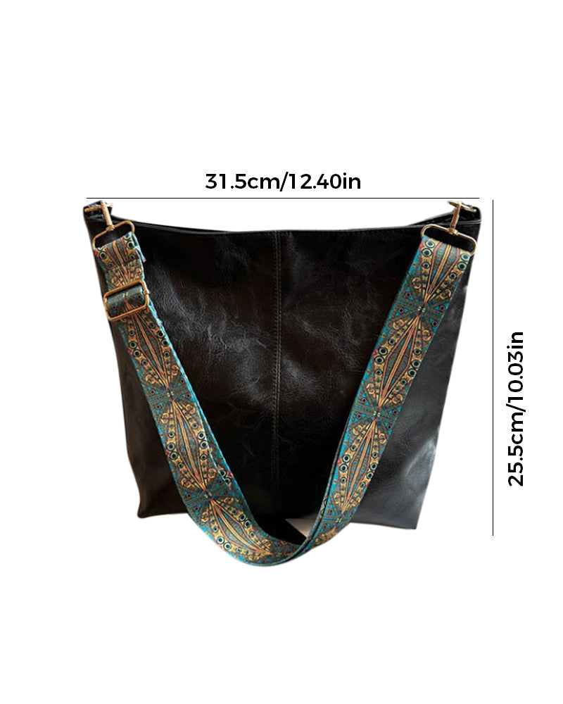 Sac seau vintage à bandoulière de grande capacité