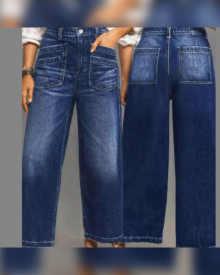 Pantalon Femme Décontracté Taille Haute Jambe Large