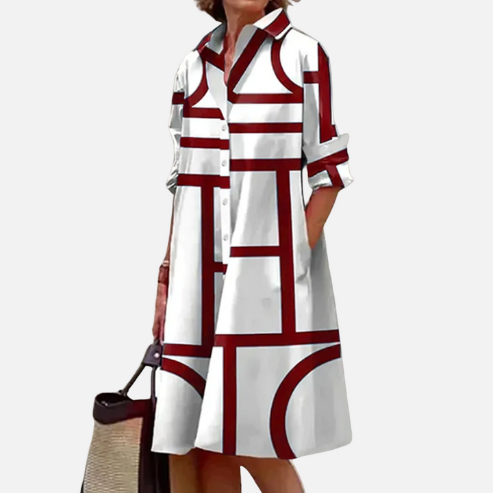 Robe midi à motif géométrique