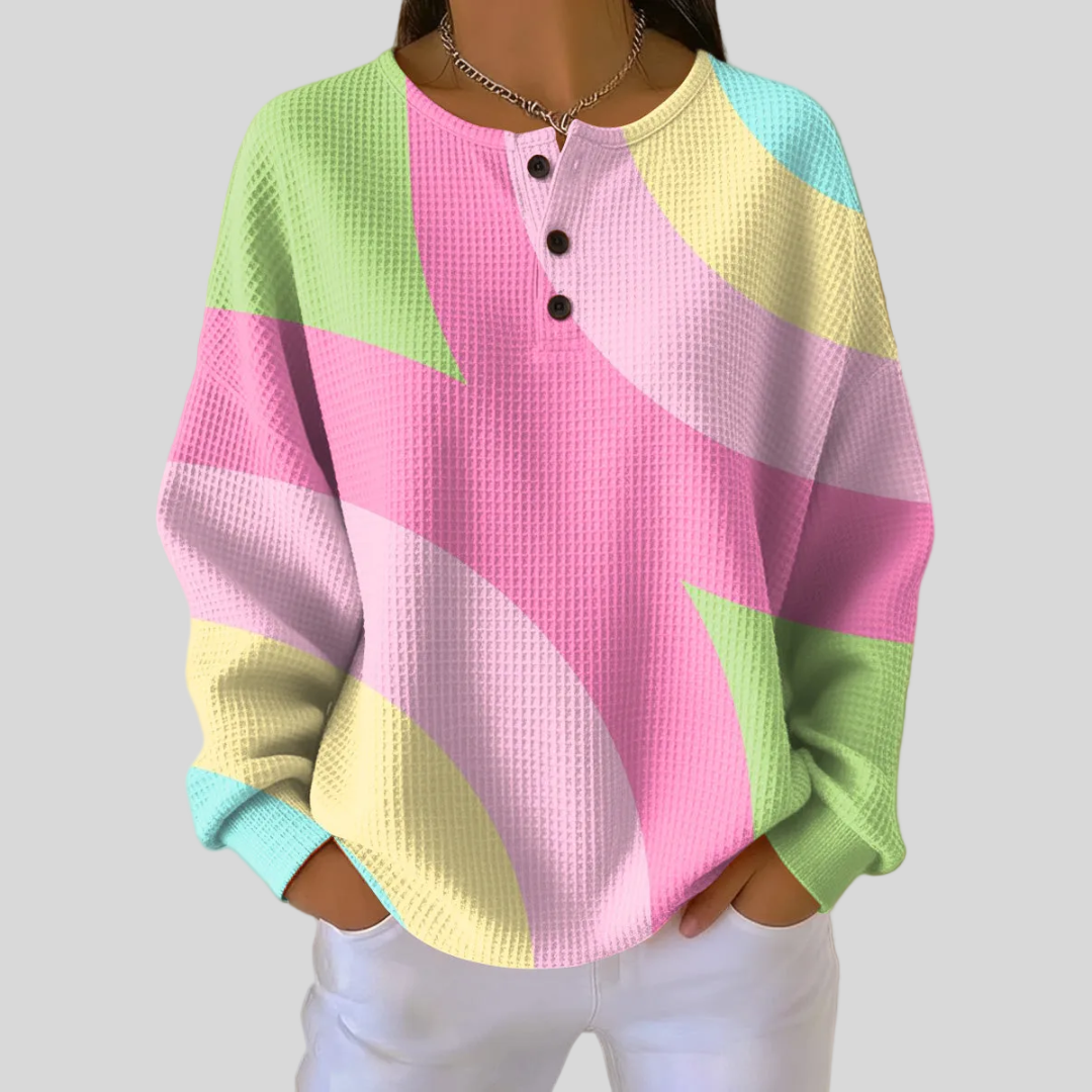 Inès | Pull Gaufré Coloré