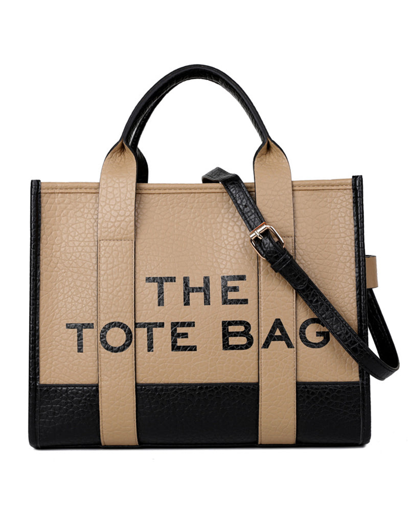 Sac fourre-tout tendance avec coutures bicolores