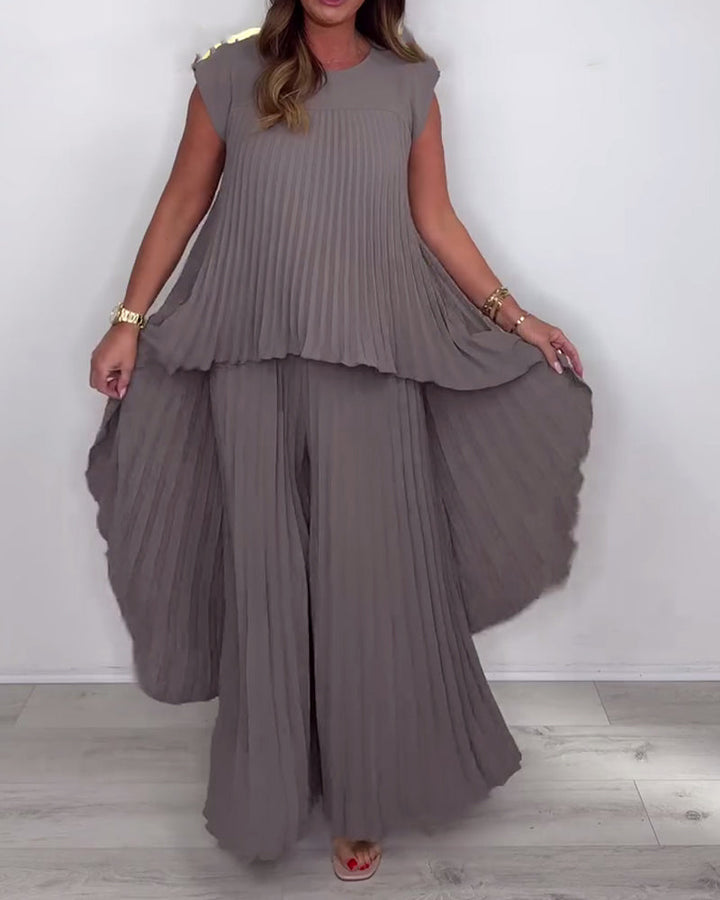 Costume Tendance Style Urbain Couleur Unie Deux Pièces