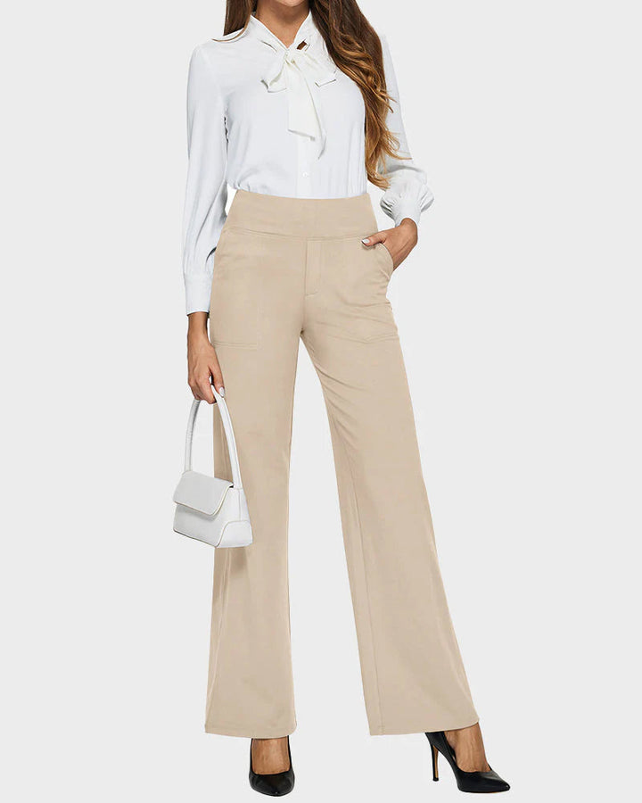 Pantalon Femme Taille Haute Extensible Décontracté Yoga Jambe Large