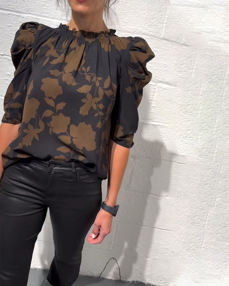 Blouse Manche Bouffante Volant